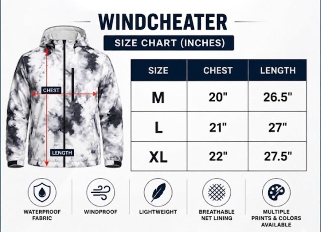 YS HILL Arctex Waterproof Windcheater Jacket – Lightweight Hooded Outdoor Jacket