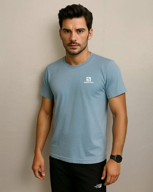 Men’s Solid Crew Neck T-Shirt – Soft Cotton Everyday Tee