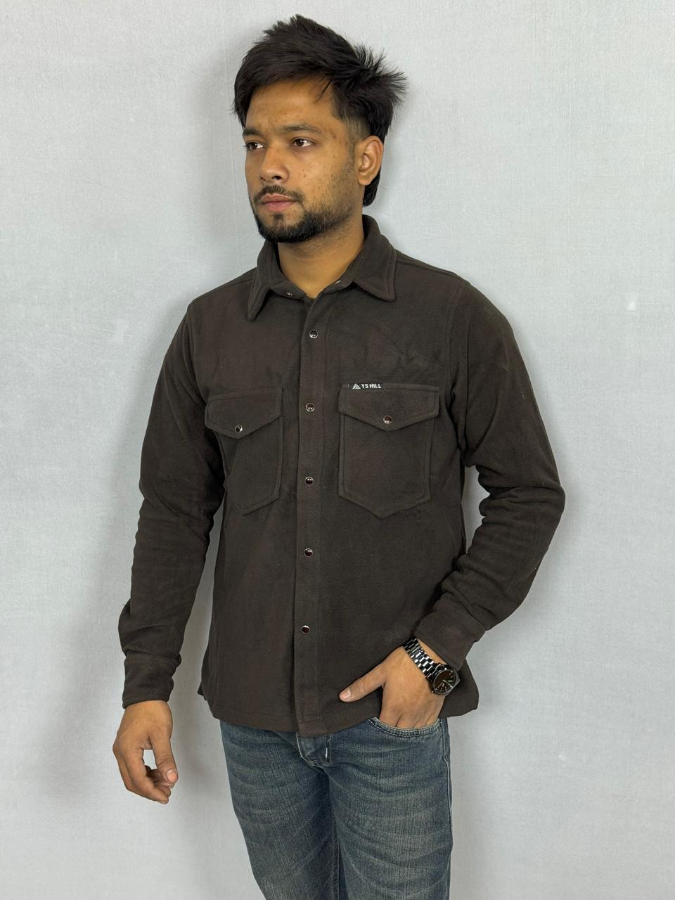 Men’s Fleece Shirt Jacket – Warm Casual Overshirt for Everyday Wear