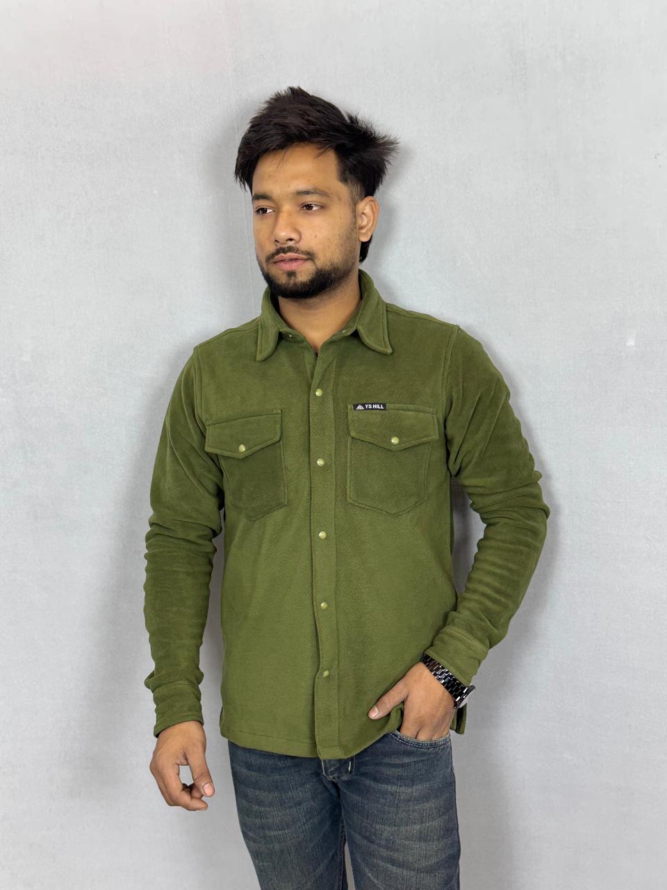 Men’s Fleece Shirt Jacket – Warm Casual Overshirt for Everyday Wear