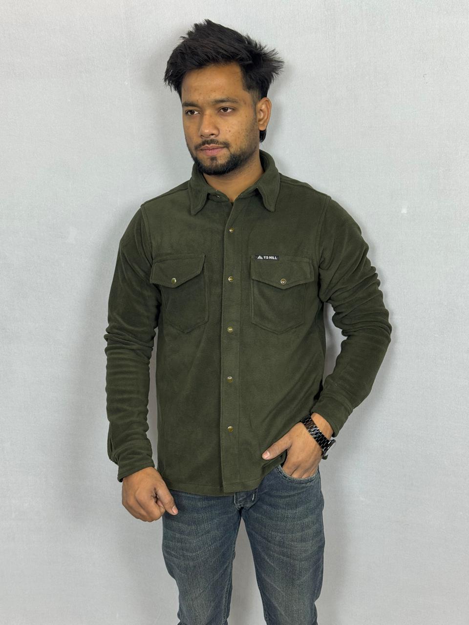 Men’s Fleece Shirt Jacket – Warm Casual Overshirt for Everyday Wear