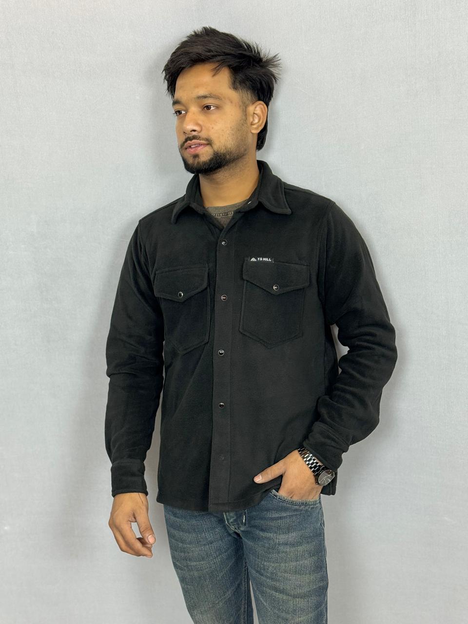 Men’s Fleece Shirt Jacket – Warm Casual Overshirt for Everyday Wear