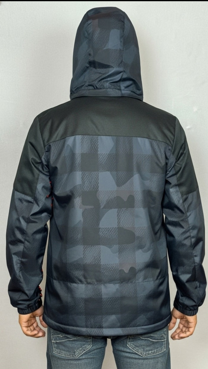 BLACK CAMO PUFFER JACKET