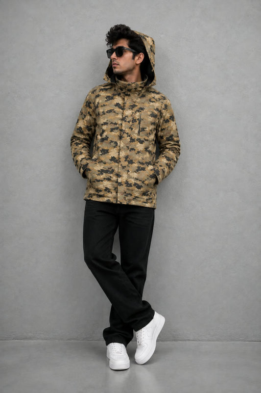 COTTON WATERPROOF CAMO FLASH WINDCHEATER JACKET